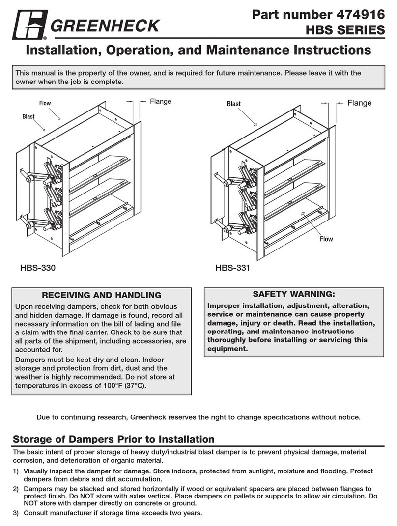 Greenheck HBS Series Installation, operation and maintenance instructions