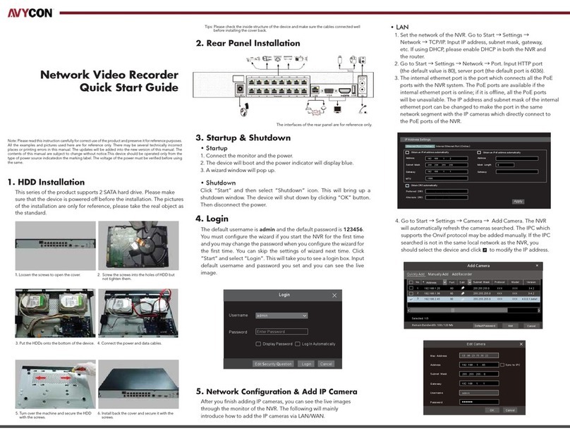 AVYCON AVR-HN516P16A quick start guide