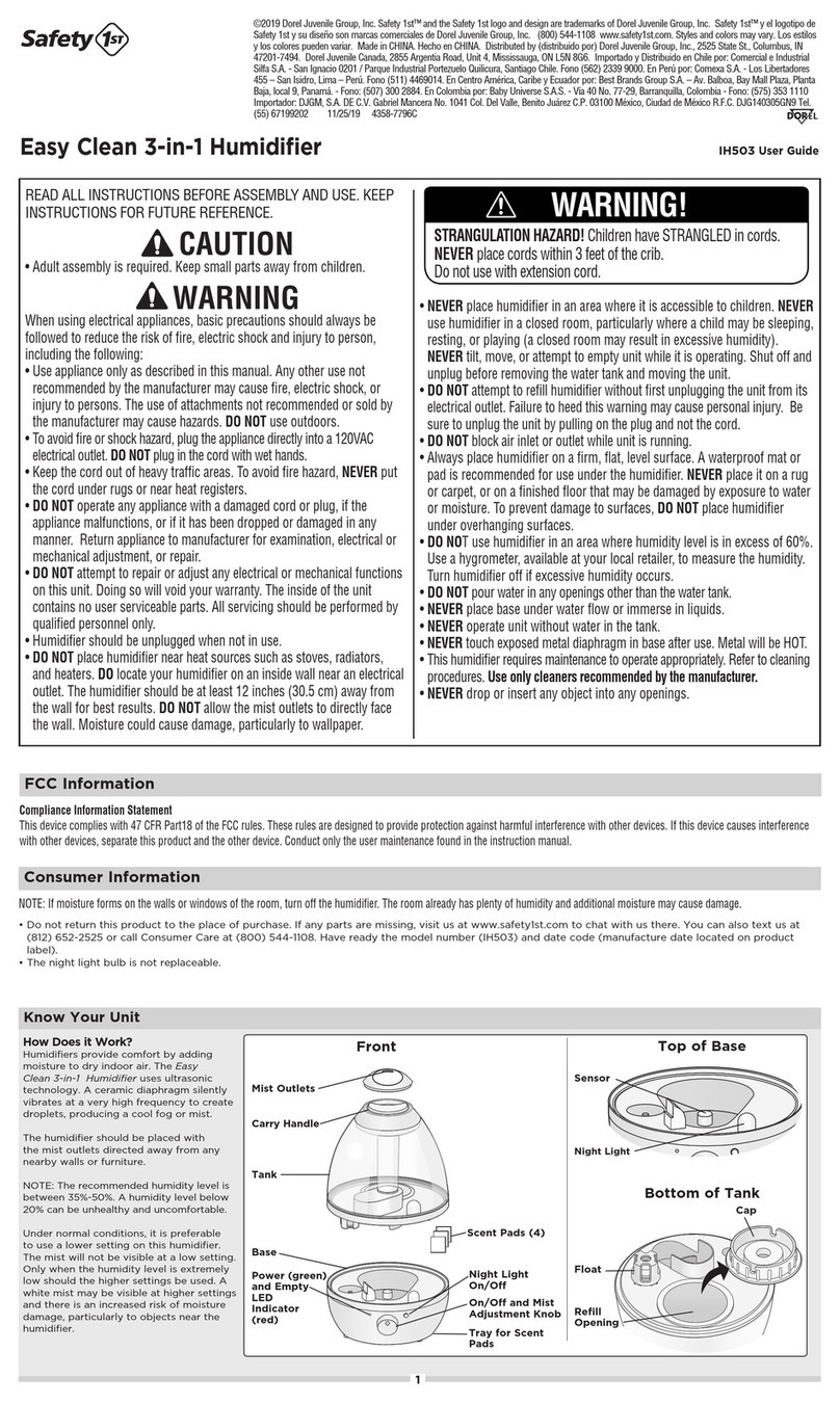 Safety 1st Easy Clean IH503 user guide Safety 1st Easy Clean IH503 user guide