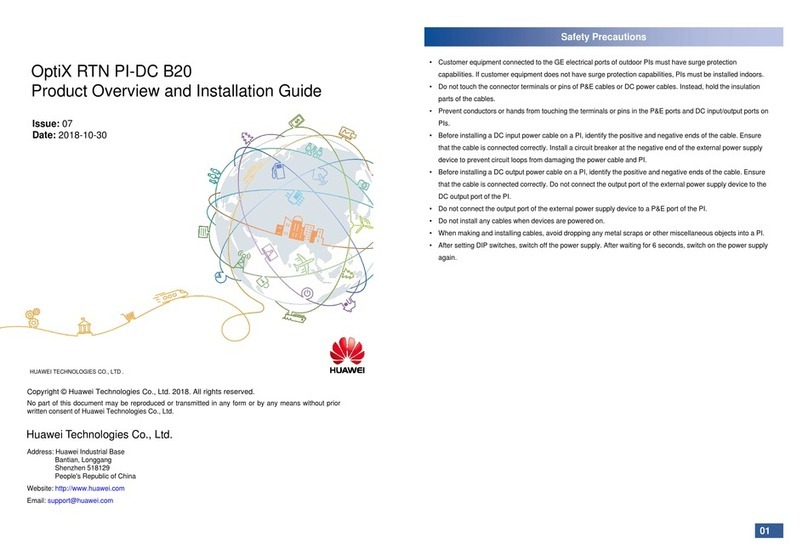 Huawei OptiX RTN PI-DC B20 Installation guide