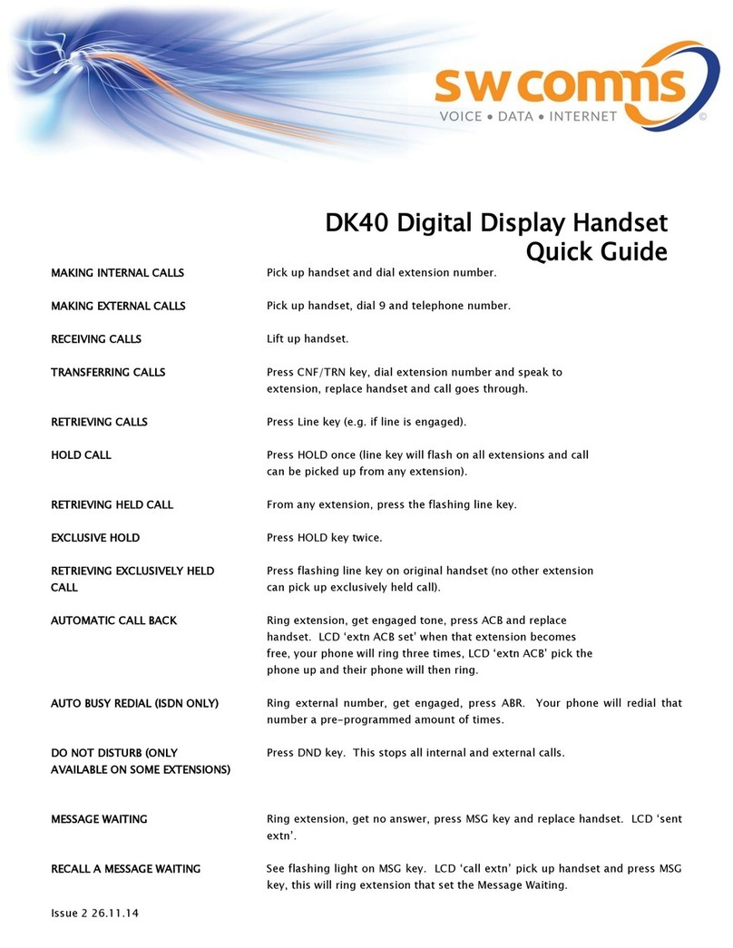SW Comms DK40 quick guide SW Comms DK40 quick guide
