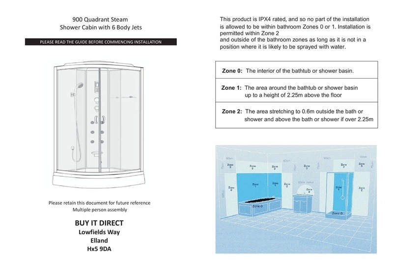 Better Bathrooms 900 Quadrant Steam manual