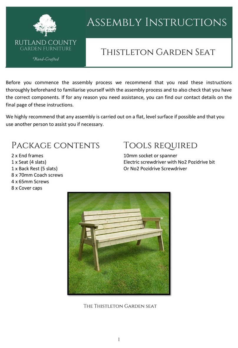 Rutland County Thistleton Garden Seat Assembly instructions