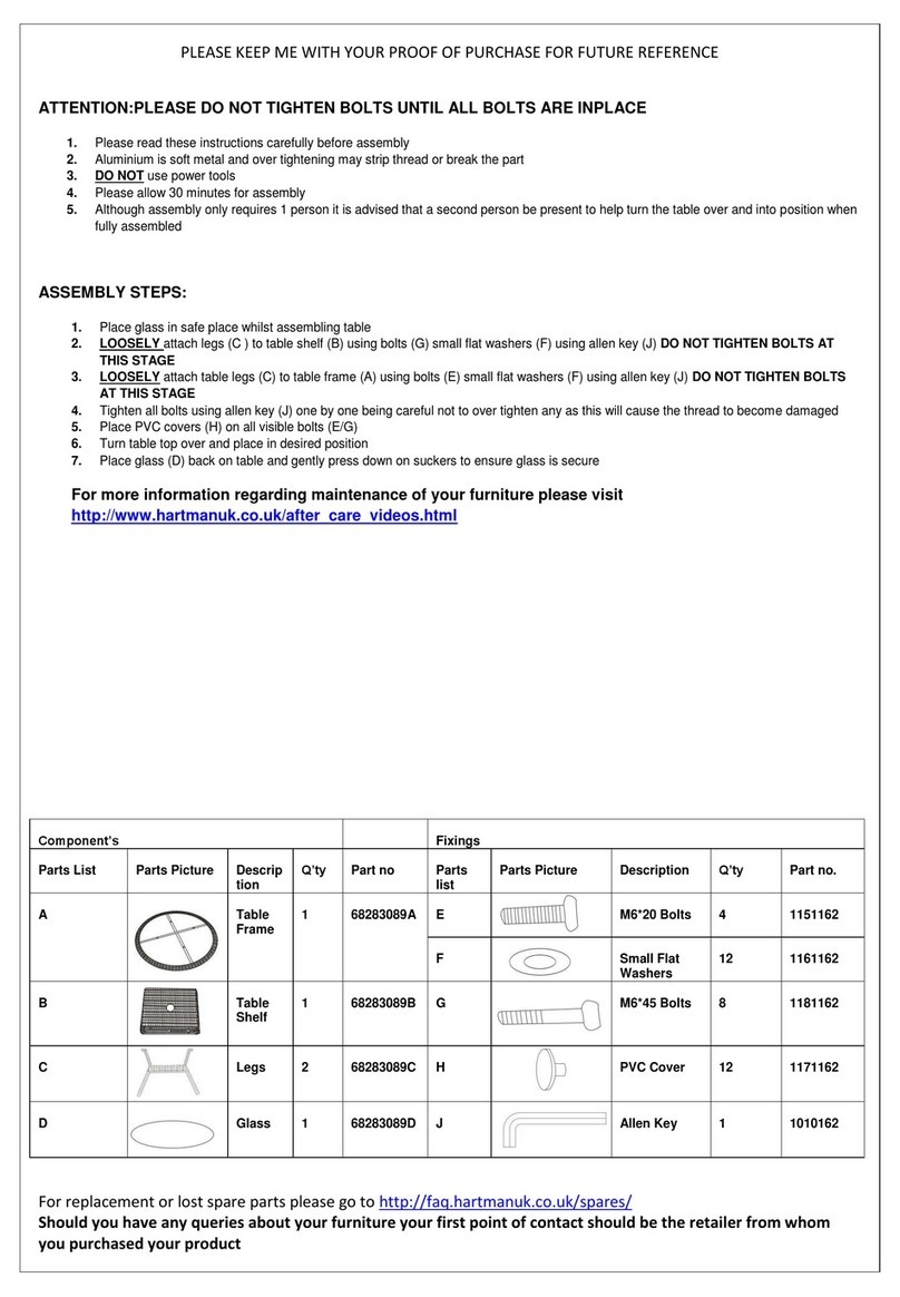 Hartman ASCOT 120 CM ROUND TABLE User manual Hartman ASCOT 120 CM ROUND TABLE User manual