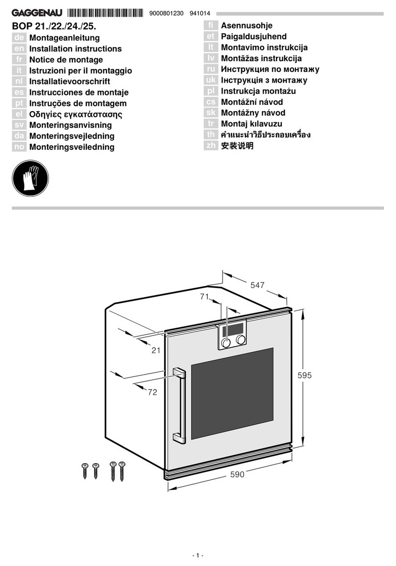 Gaggenau BOP 21 Series installation instructions