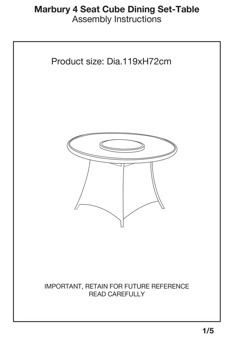 J D Williams Marbury 4 Seat Cube Dining Set-Table User manual J D Williams Marbury 4 Seat Cube Dining Set-Table User manual