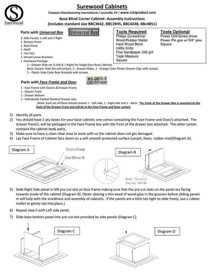 Surewood Cabinetry BBC3642 Assembly instructions