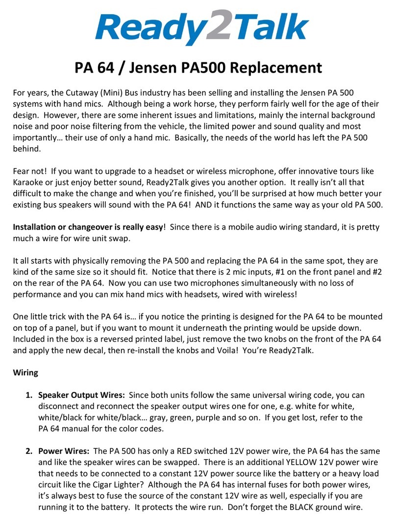 Ready2Talk PA 64 Replacement manual