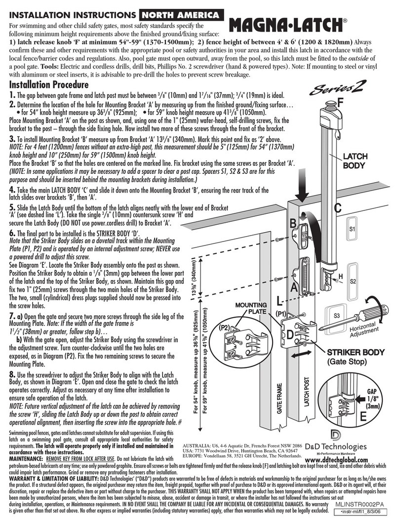 D&D Technologies MagnaLatch 2 Series User manual