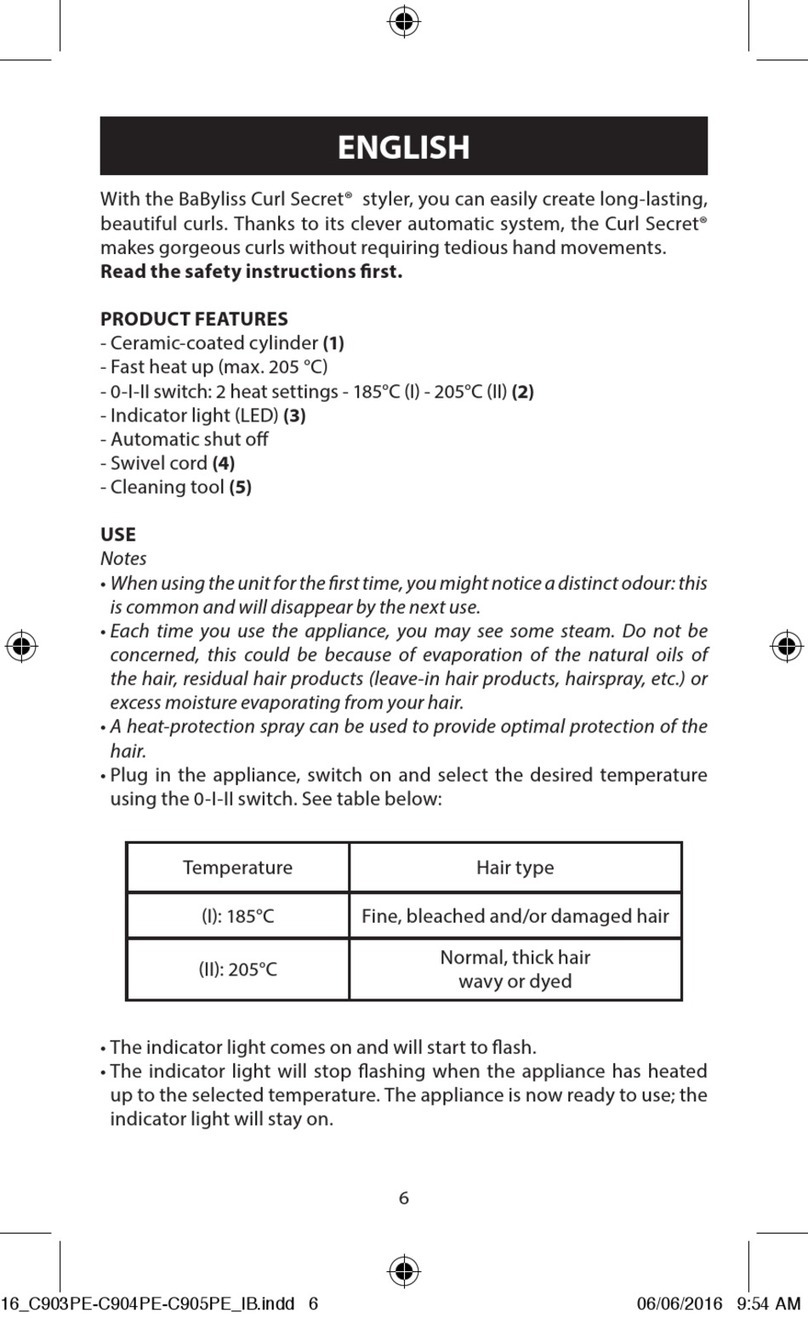 BaByliss Curl Secret C905P quick start guide