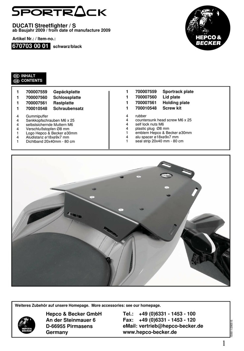 hepco & becker Sportrack 670703 00 01 User manual hepco & becker Sportrack 670703 00 01 User manual