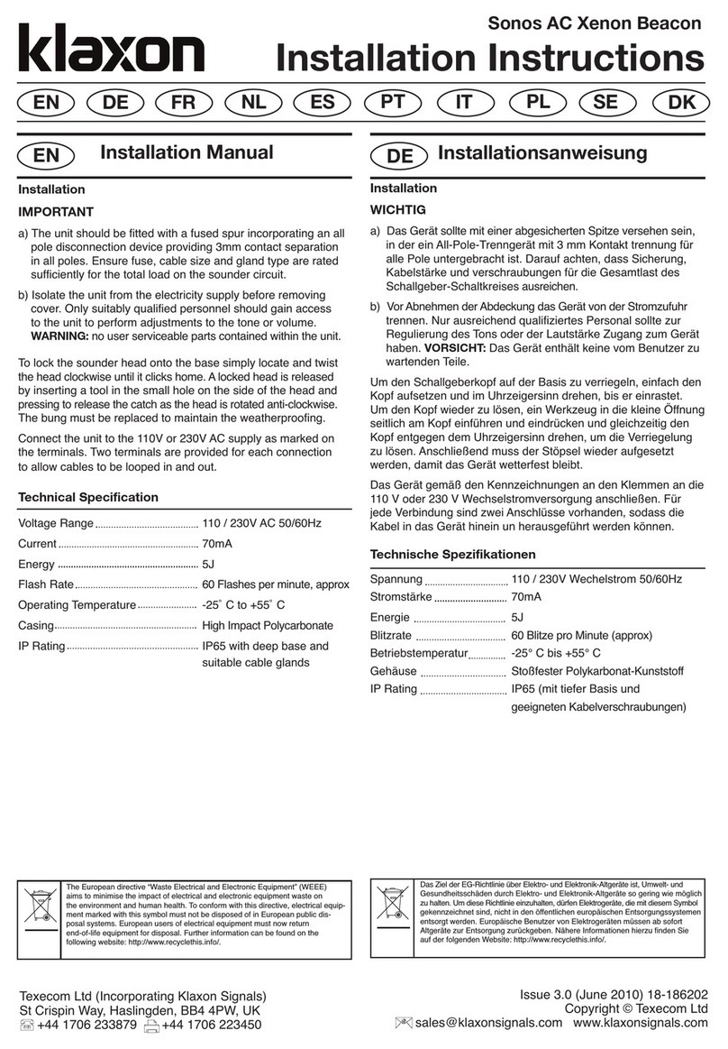 Klaxon Sonos User manual