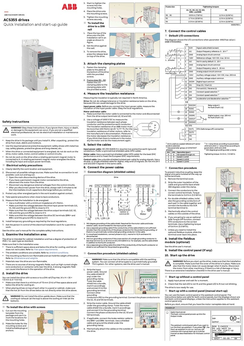 ABB ACS355 series Quick installation and start-up guide