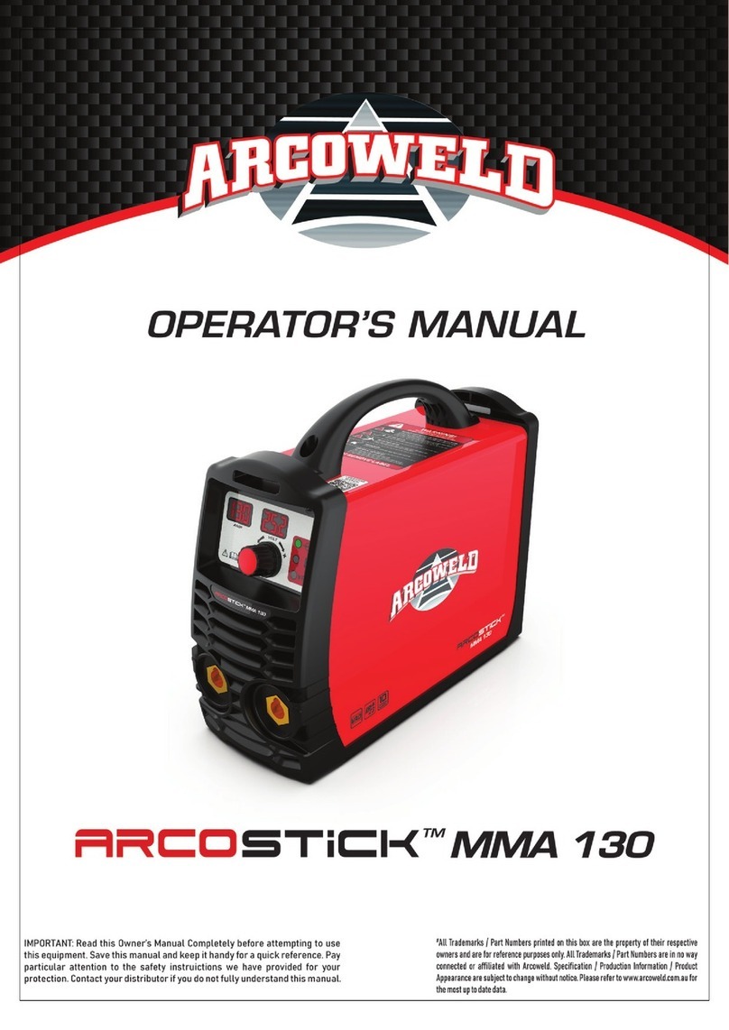 Arcoweld Arcostick MMA 130 Operation manual Arcoweld Arcostick MMA 130 Operation manual