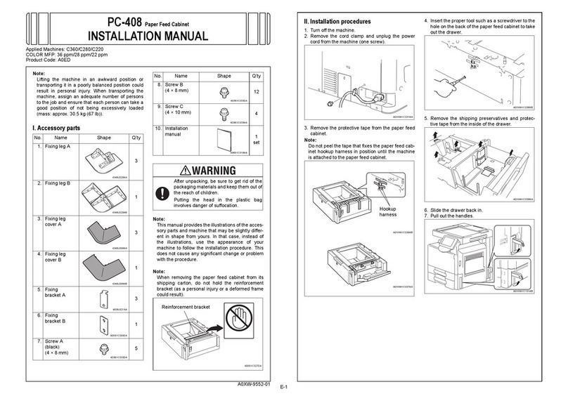 Konica Minolta PC-408 installation manual