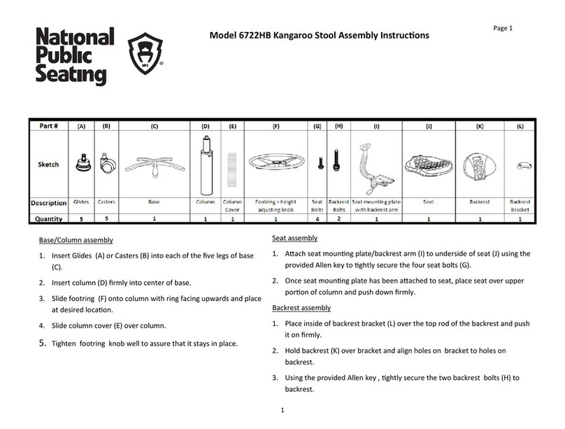 National Public Seating Kangaroo 6722HB Assembly instructions