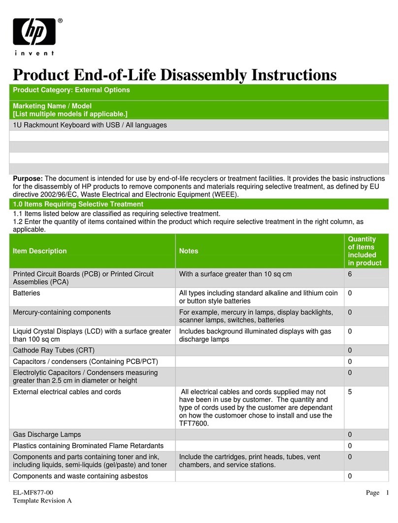 HP StoreEver 1U Product End-of-Life Disassembly Instructions
