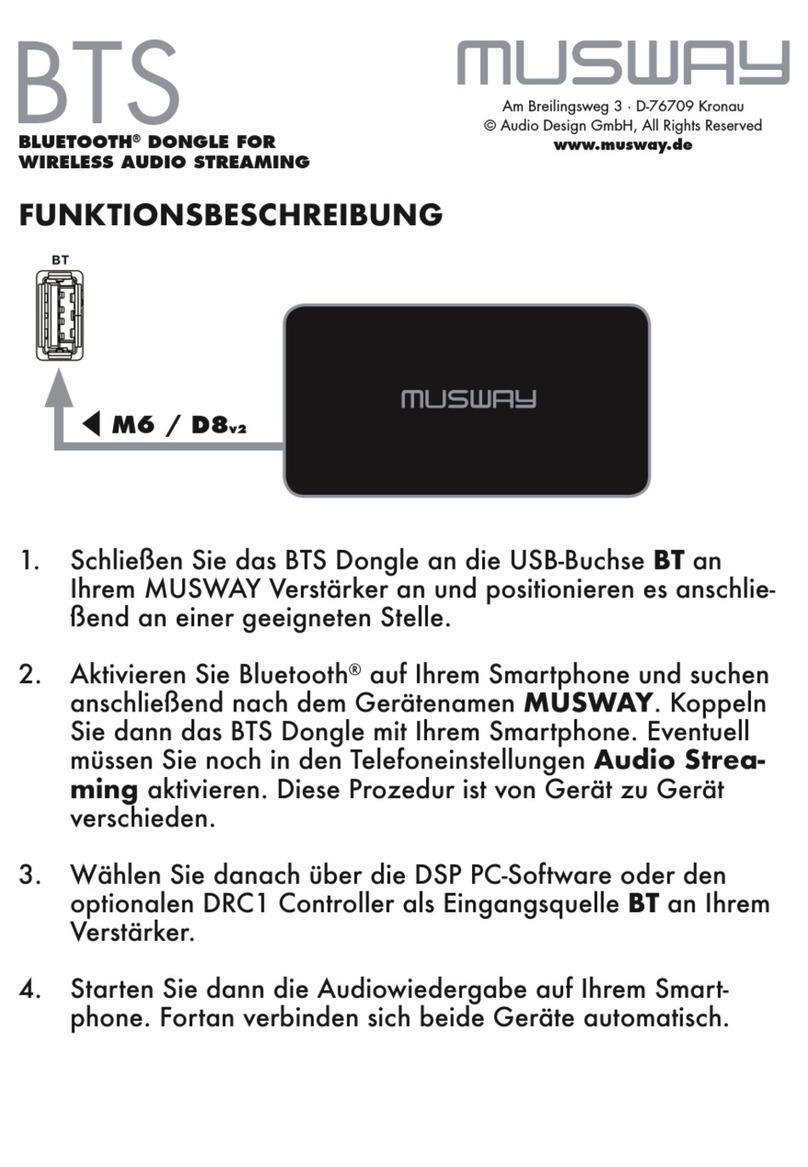 Musway BTS Operating and installation instructions
