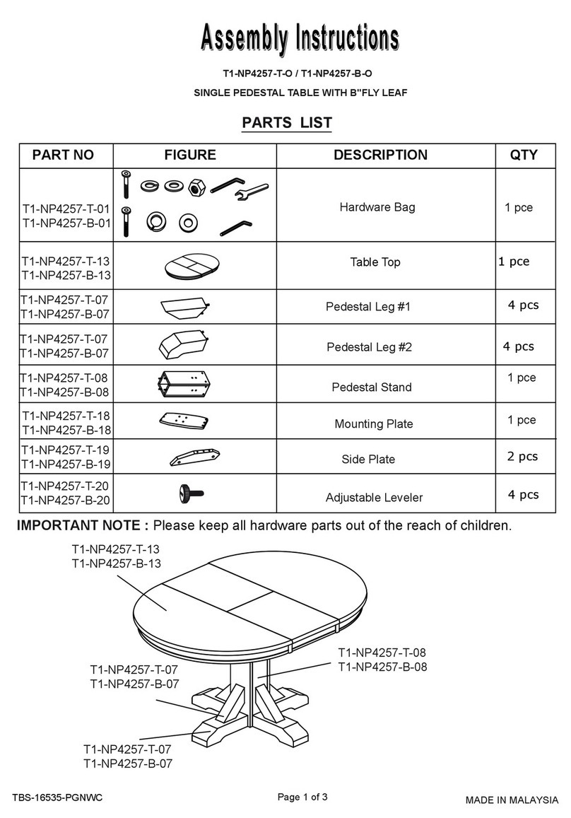 Winners Only T1-NP4257-T-O Assembly manual Winners Only T1-NP4257-T-O Assembly manual