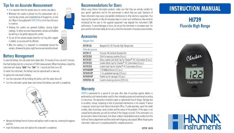 Hanna Instruments HI739 instruction manual
