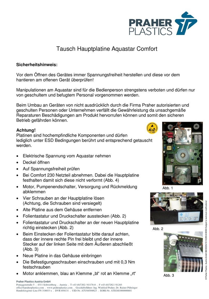 Praher Plastics Aquastar Comfort Replacement manual Praher Plastics Aquastar Comfort Replacement manual