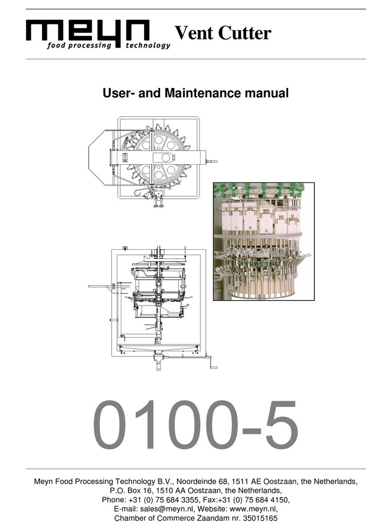 Meyn 0100-5 User and maintenance manual Meyn 0100-5 User and maintenance manual
