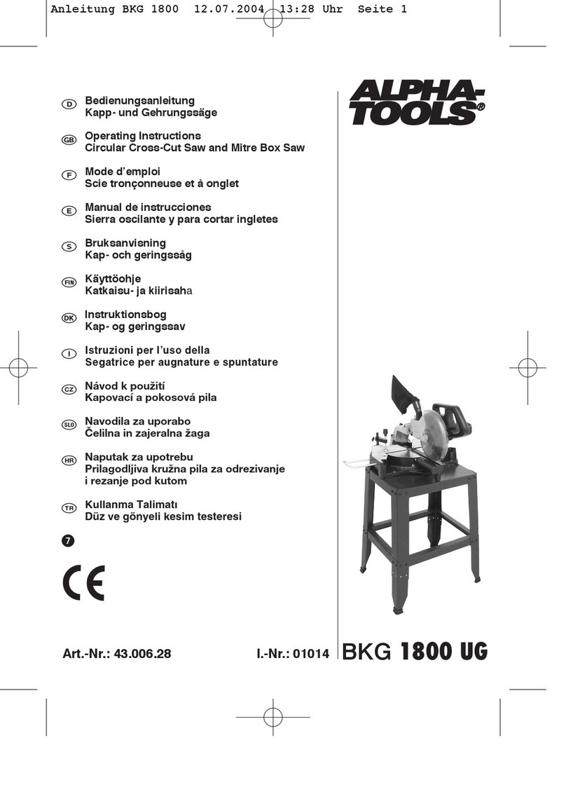 Alpha tools BKG 1800 UG operating instructions
