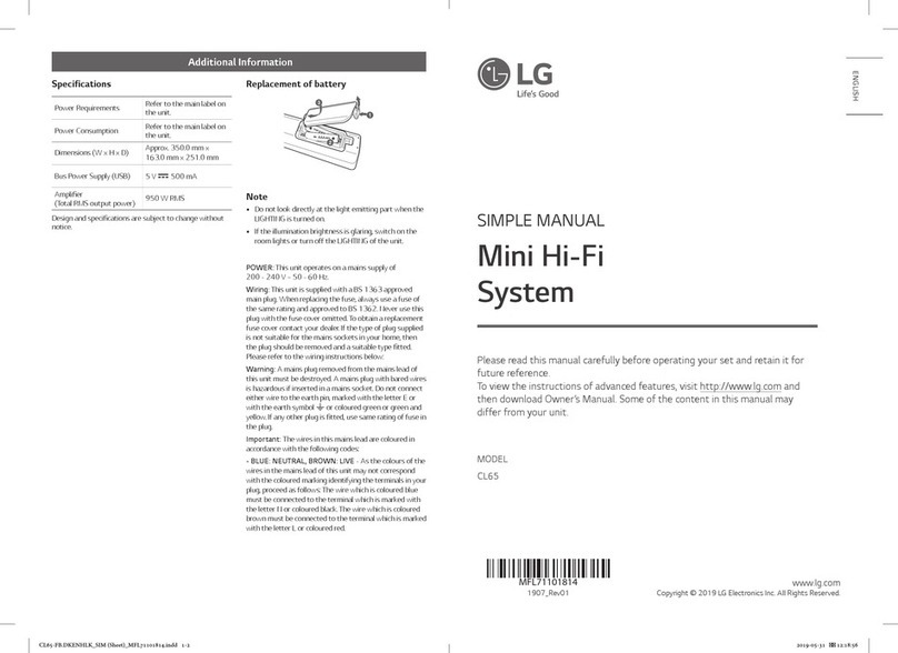 LG CL65 Simple manual