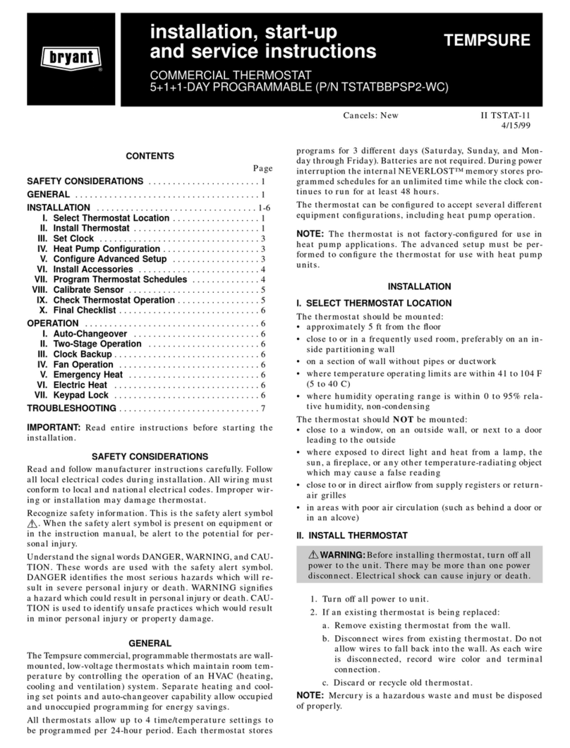 Bryant TSTATBBPSP2-WC Dimensions and installation guide Bryant TSTATBBPSP2-WC Dimensions and installation guide