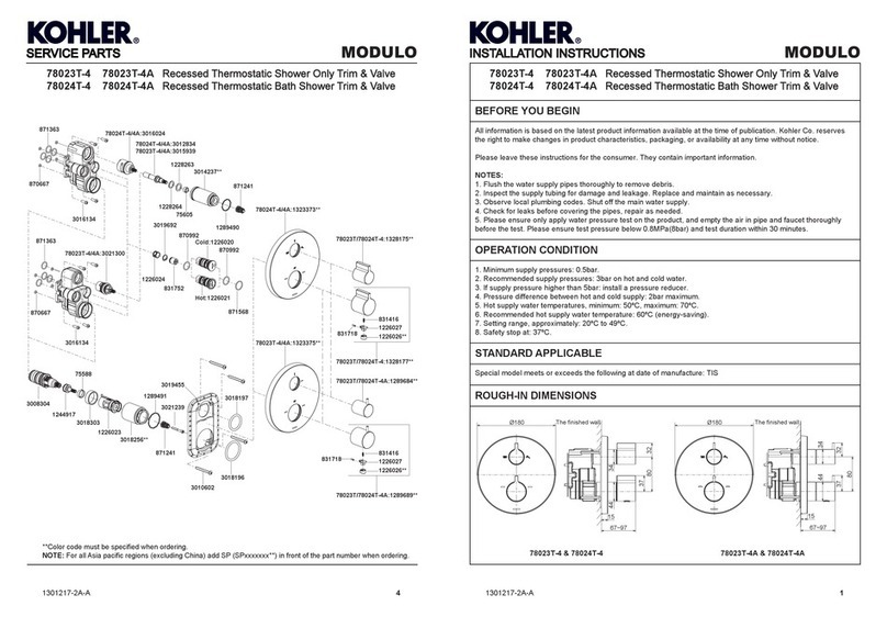 Kohler MODULO 78023T-4 User manual Kohler MODULO 78023T-4 User manual