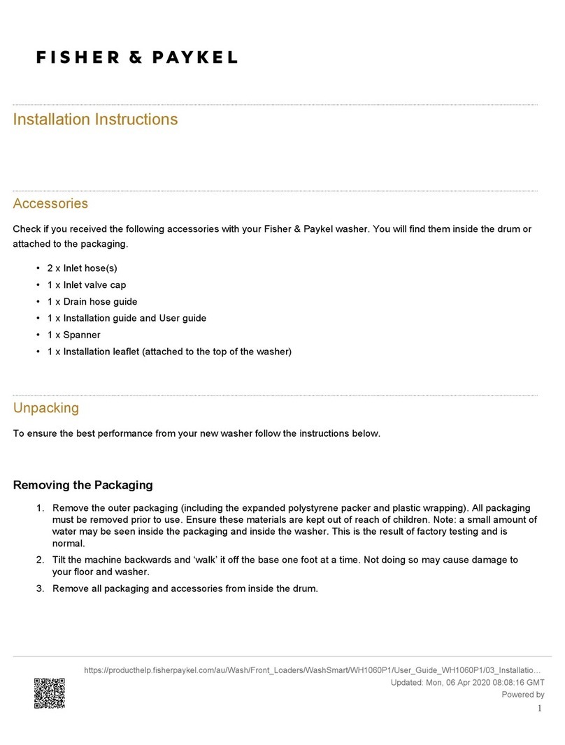 Fisher & Paykel WH1060P1 User manual Fisher & Paykel WH1060P1 User manual