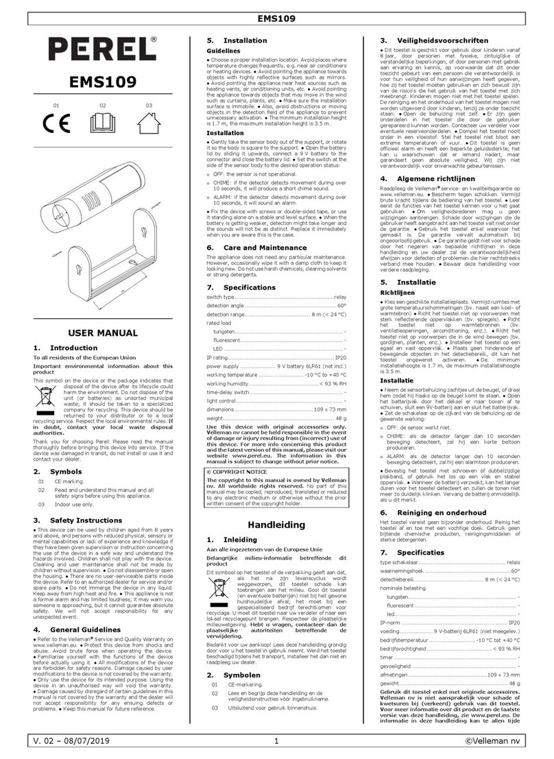 Velleman EMS109 User manual
