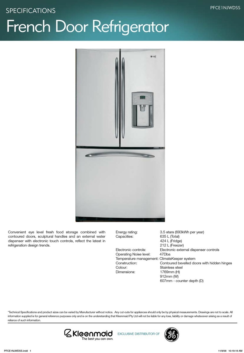 GE Kleenmaid PFCE1NJWDSS User manual