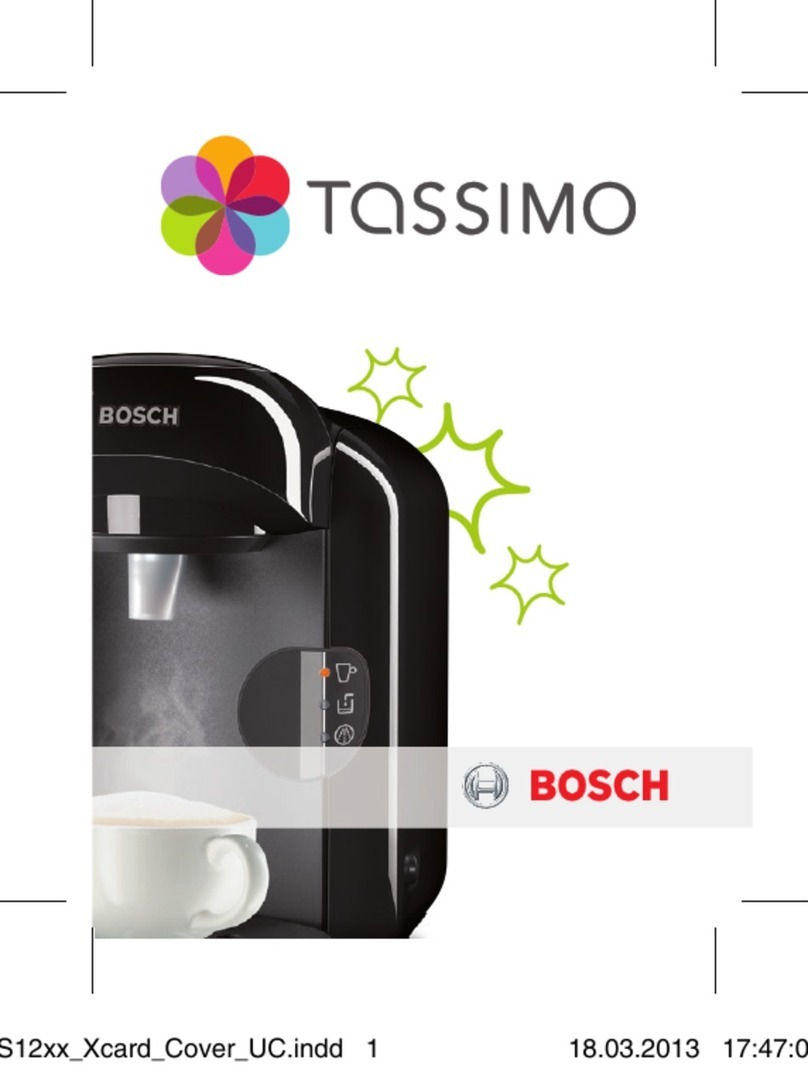 Bosch Tassimo S12 Series User manual Bosch Tassimo S12 Series User manual