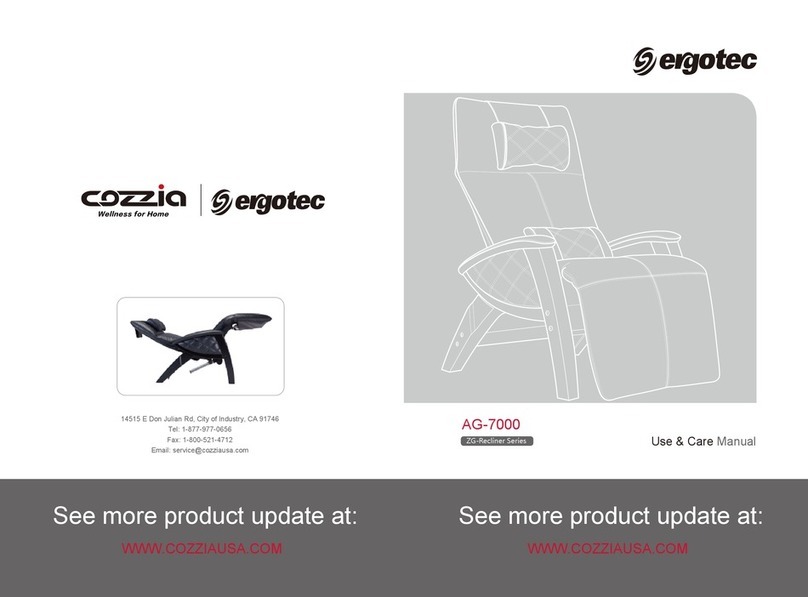 ERGOTEC Cozzia ZG-Recliner Series Use & care manual ERGOTEC Cozzia ZG-Recliner Series Use & care manual
