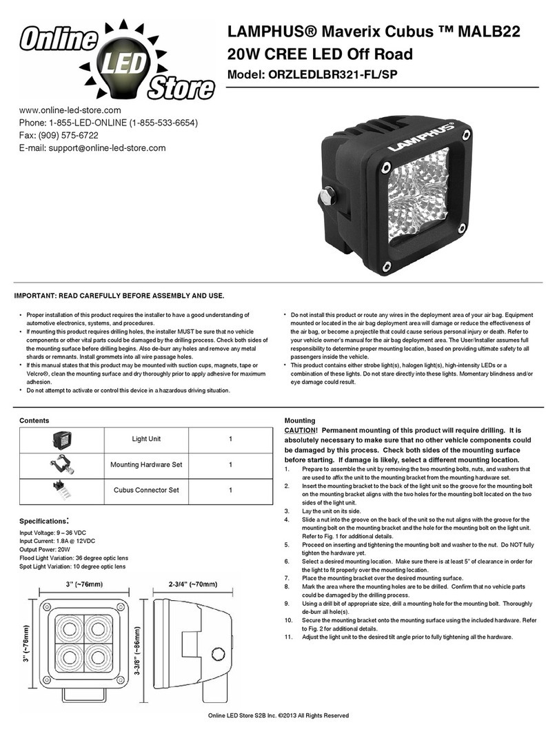 Lamphus Maverix Cubus MALB22 manual