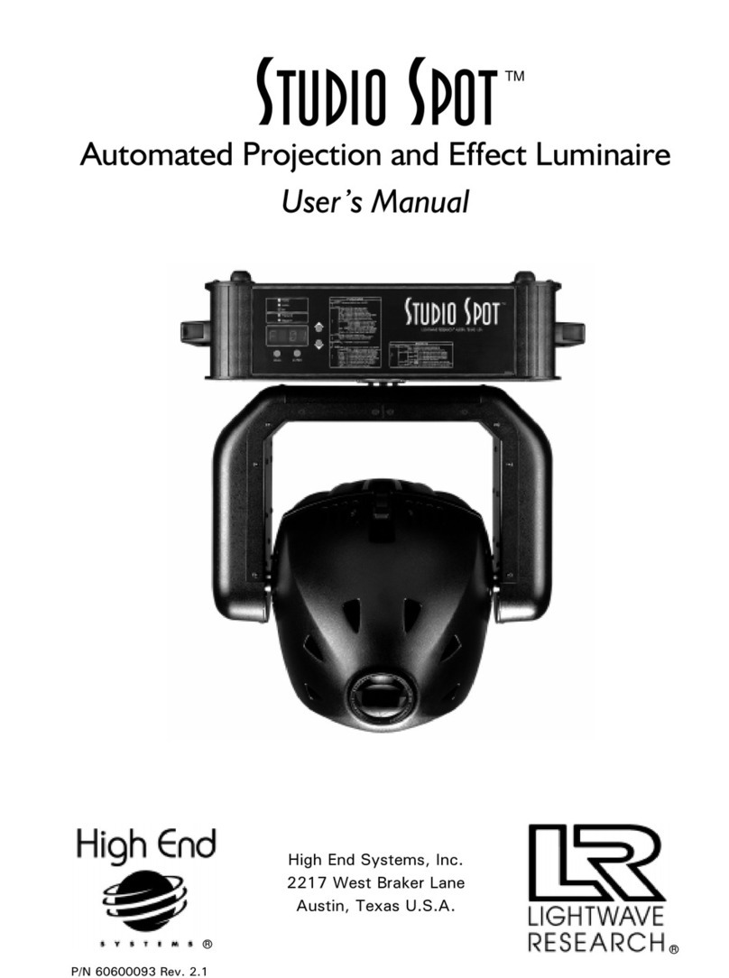 High End Systems studio spot user manual