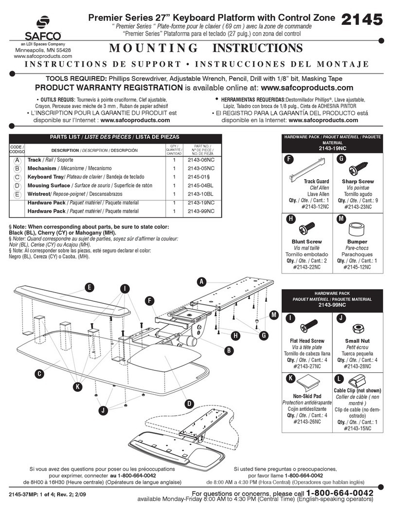 LDI Spaces Safco Premier Series Mounting instructions