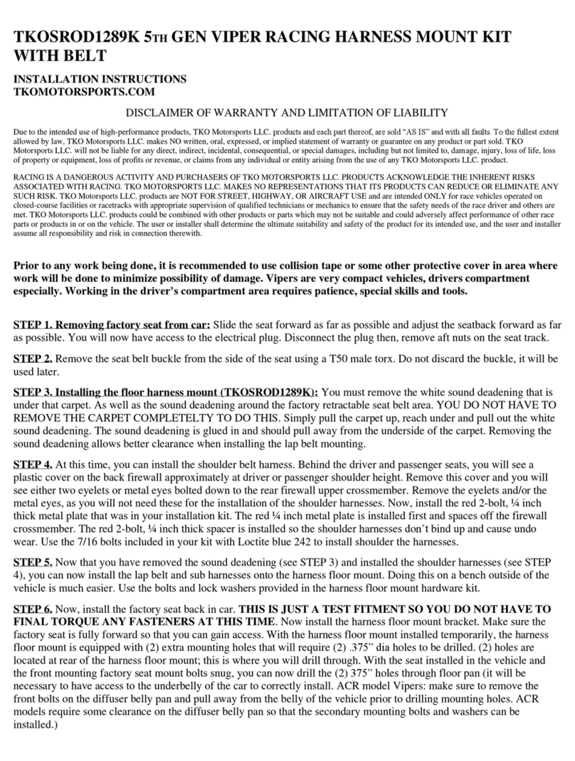 TKO Motorsports TKOSROD1289K installation instructions TKO Motorsports TKOSROD1289K installation instructions