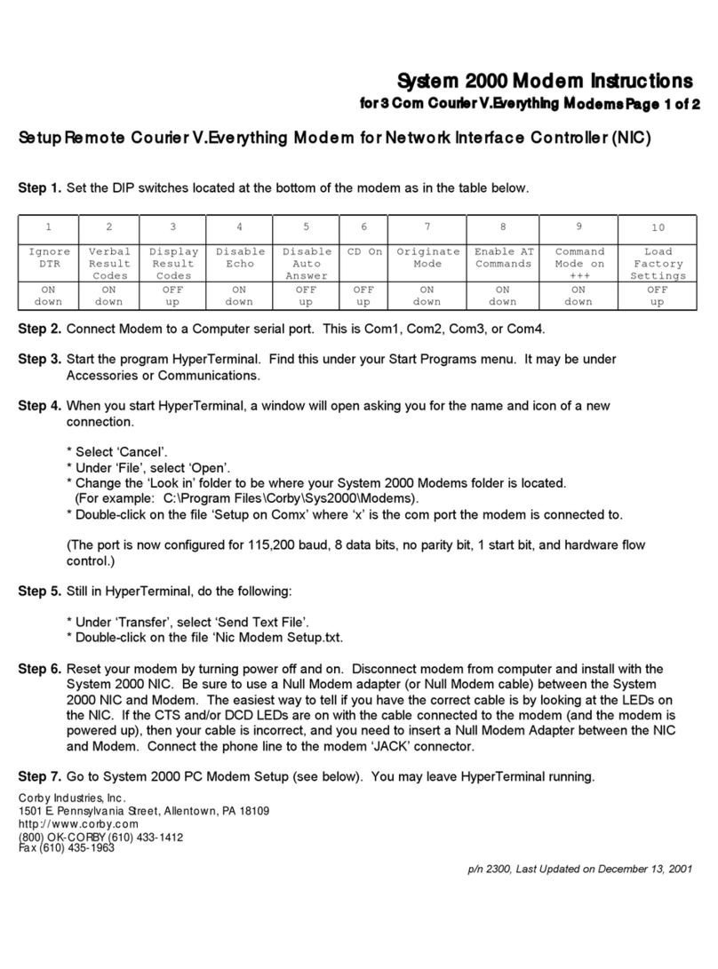 Corby System 2000 instructions