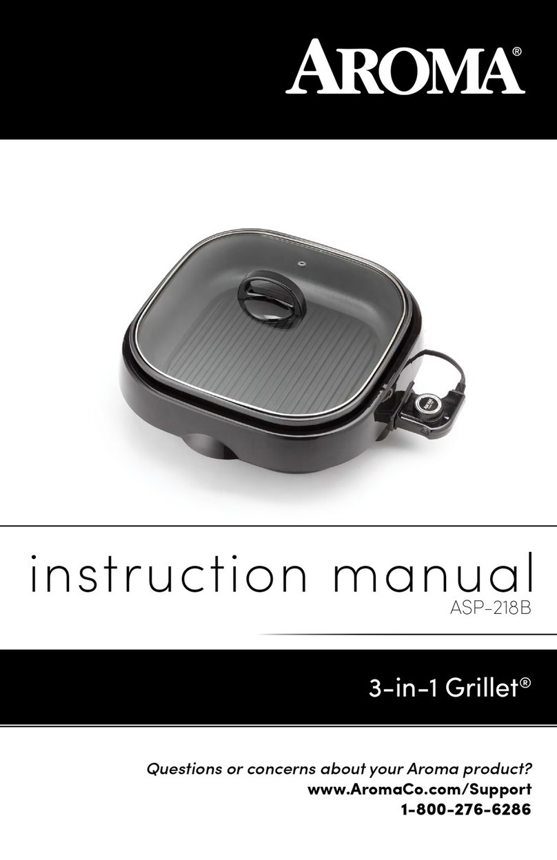 Aroma 3-in-1 Grillet ASP-218B instruction manual
