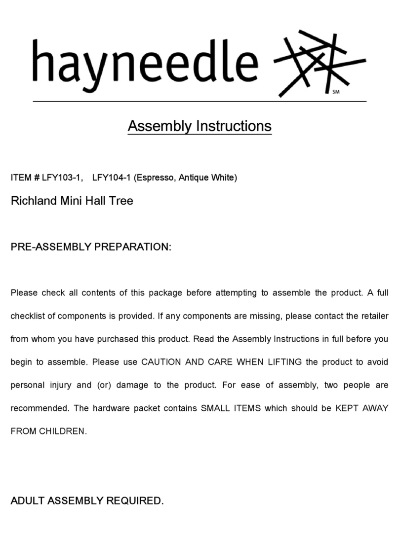 hayneedle Richland Mini Hall Tree LFY103-1 Assembly instructions hayneedle Richland Mini Hall Tree LFY103-1 Assembly instructions