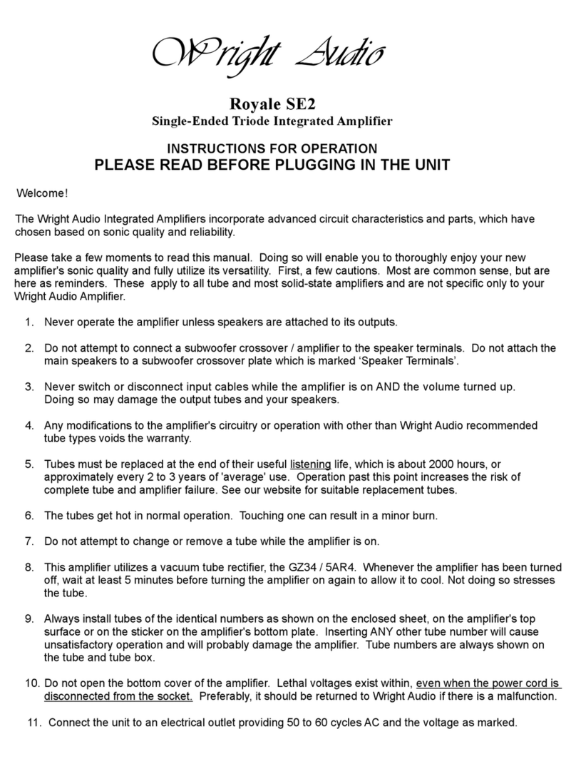 Wright Audio Royale SE2 Operation and maintenance manual