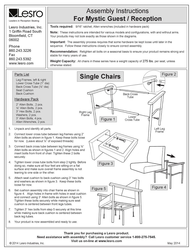 Lesro Mystic Guest Series Assembly instructions