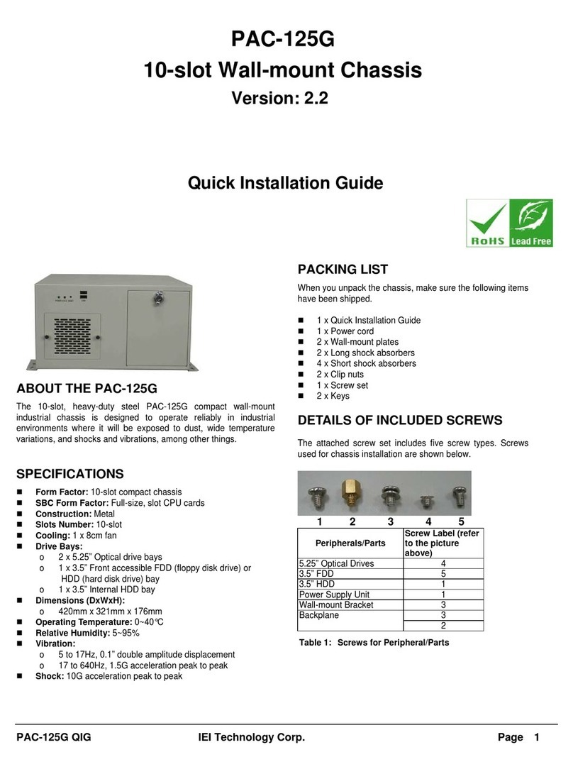 IEI Technology PAC-125G Quick installation guide