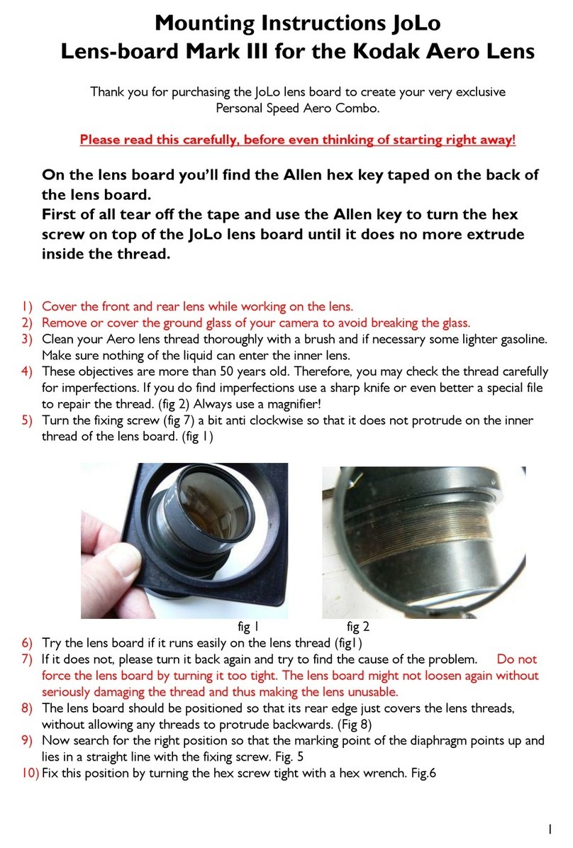 JoLo Lens-board Mark III Mounting instructions