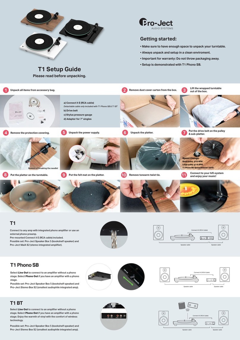 Pro-Ject Audio Systems T1 Phono SB Setup guide