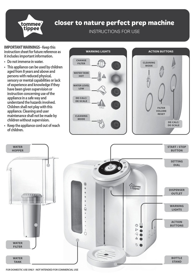 Tommee Tippee Closer to Nature Perfect Prep Machine Instructions for use