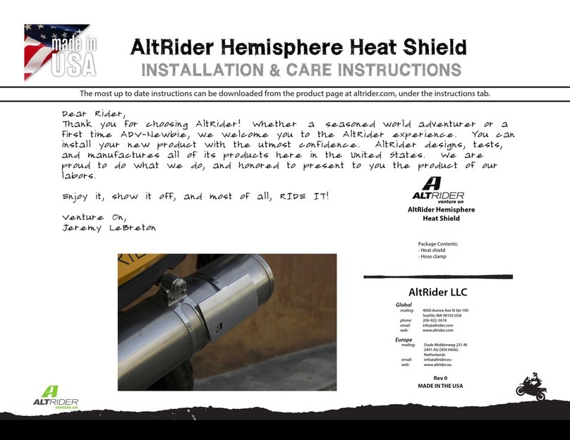 AltRider Hemisphere ALTR-9-4700 INSTALLATION & CARE INSTRUCTIONS