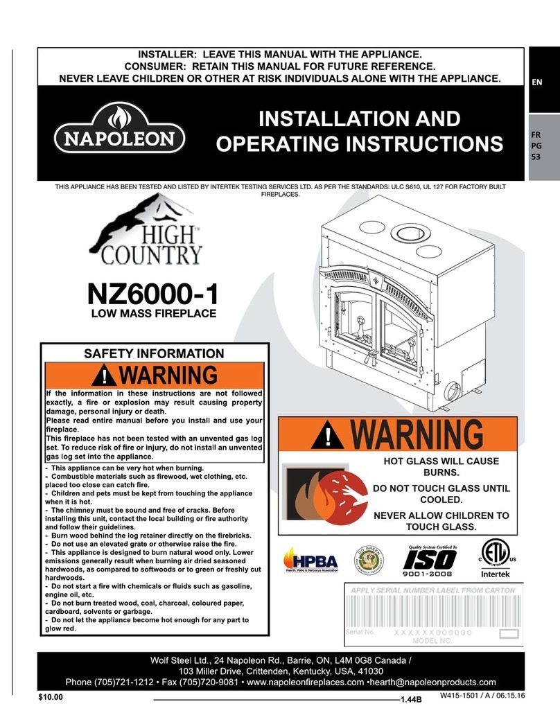 Napoleon NZ6000-1 Installation and operation instruction